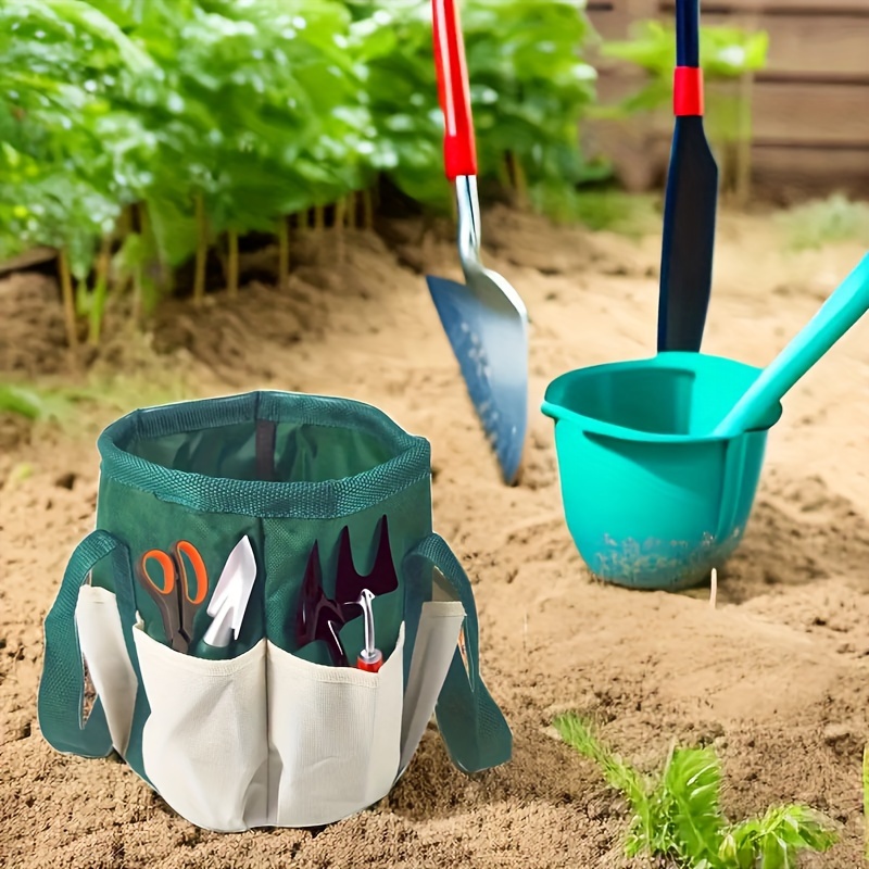 Gardening Tools Green - Branco verde redondo saco de ferramentas